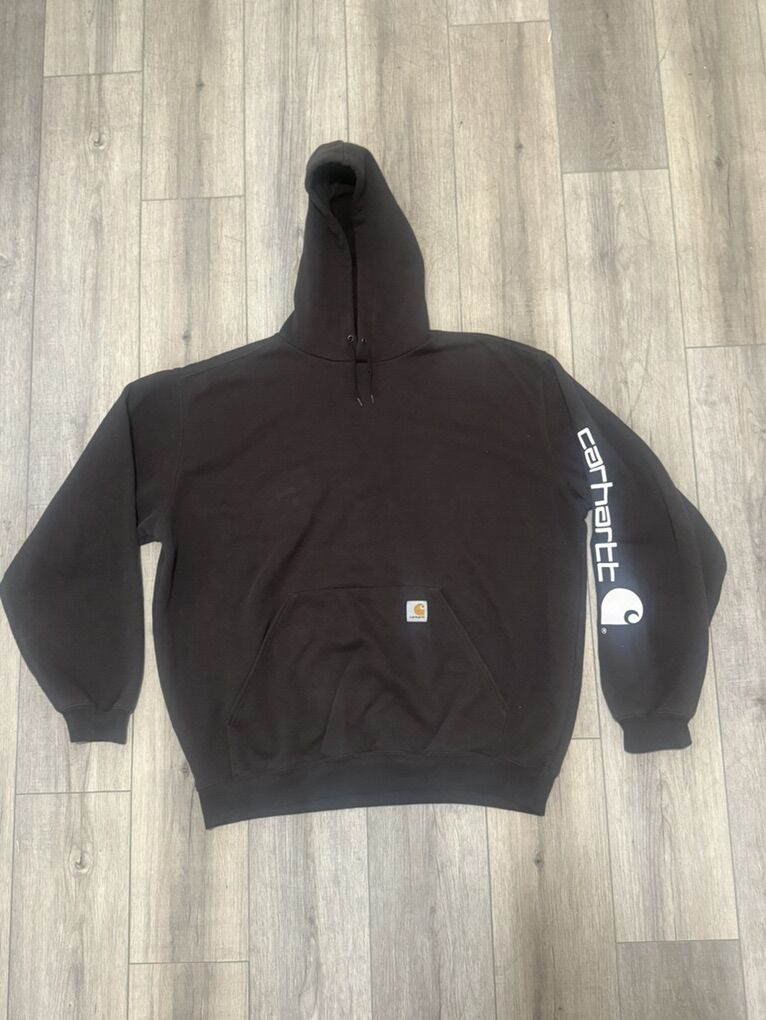 Carhartt pullover hoodie logo spellout size XL