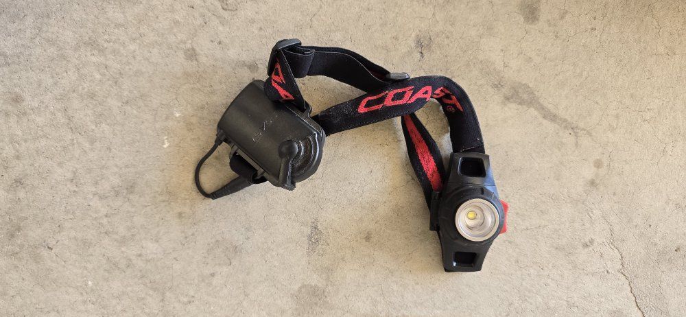 Coast Headlamp with Adjustable Strap - Black & Red, Used