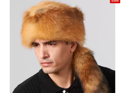 Vintage Mens Fox Fur Davy Crockett Hat