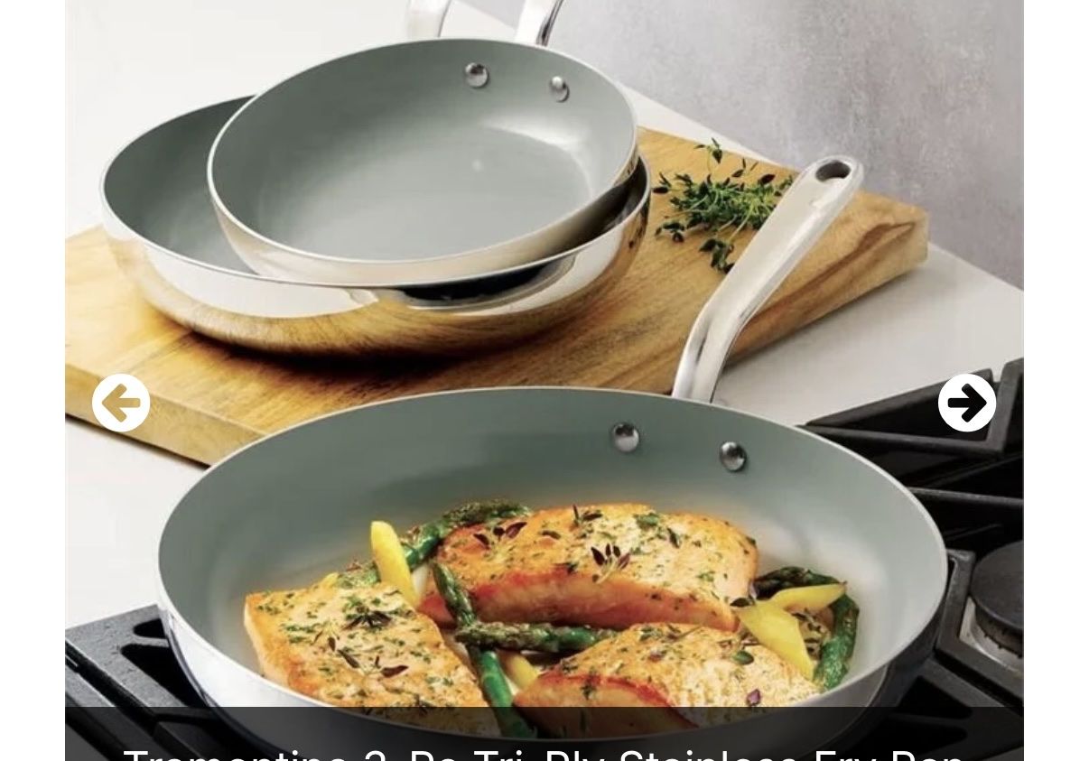 Calphalon Ceramic Nonstick 8" and 10" Frying Pan Set, Silver Ash