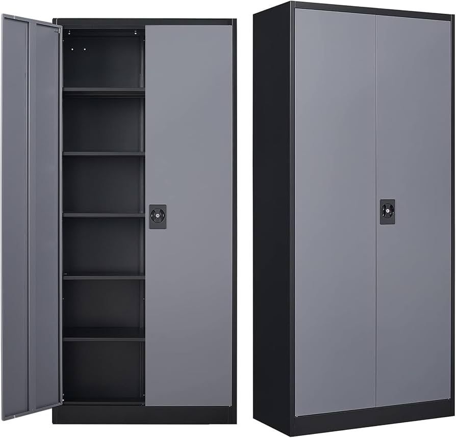 MIIIKO Metal Storage Cabinet with Locking Doors