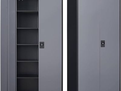 MIIIKO Metal Storage Cabinet with Locking Doors