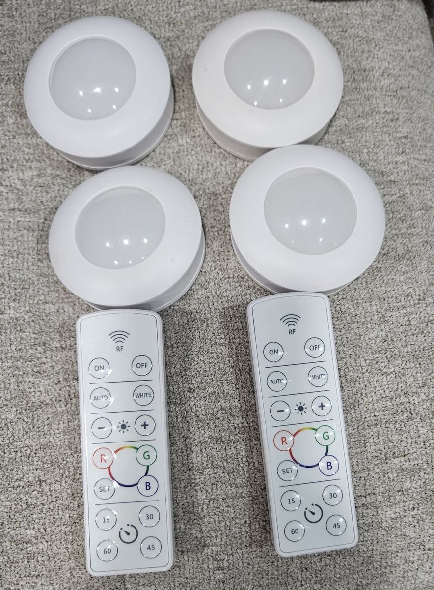 Energizer wireless LED pucks. Set of two or set of four pucks. 