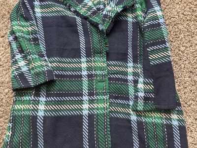Davi & Dani Navy, Green & Blue Plaid collared jack