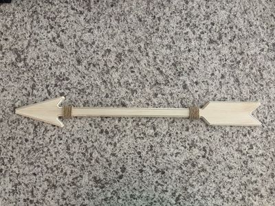 Decorative Wooden Arrow Wall Decor - White Washed with Jute Rope Accents - 22 inches