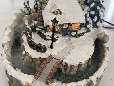 Decorative Light-Up Winter Village Scene Water Fountain
