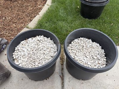 2 Black Plastic Nursery Planter Pots - Garden or Patio Use
