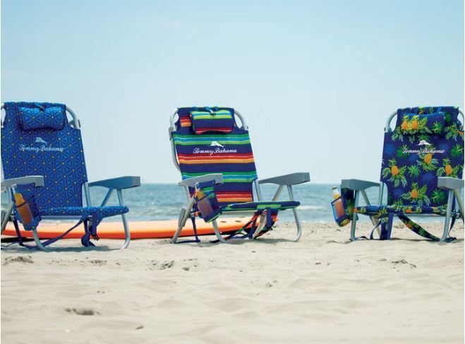 NEW! Tommy Bahama 5-Position Backpack Beach Chair w/Pillow, 3 Colors Available