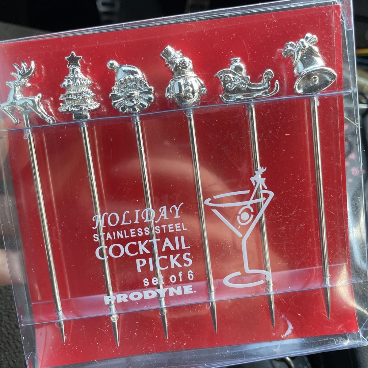 Prodyne Set Of 6 Holiday Stainless Steel Cocktail