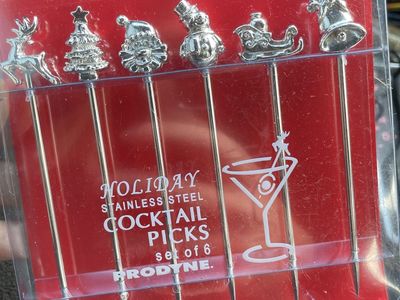 Prodyne Set Of 6 Holiday Stainless Steel Cocktail