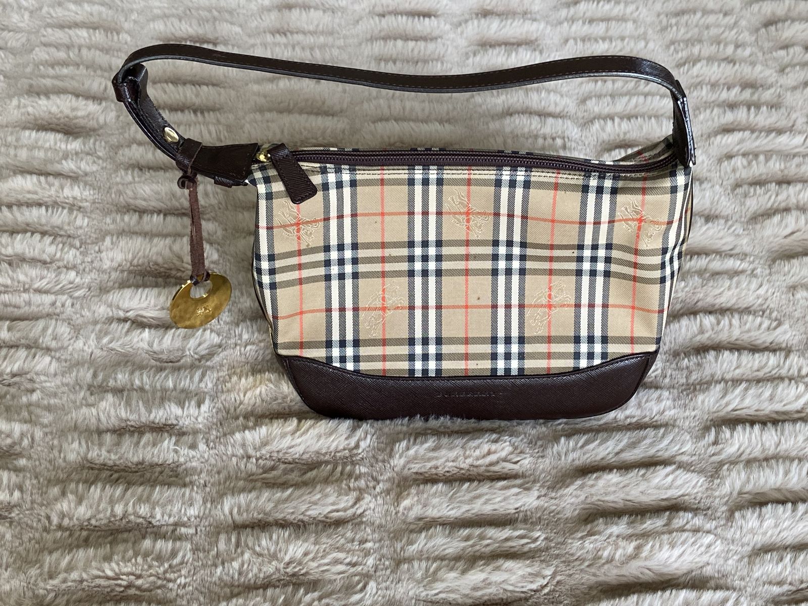 Burberry Haymarket Check Canvas Shoulder Bag