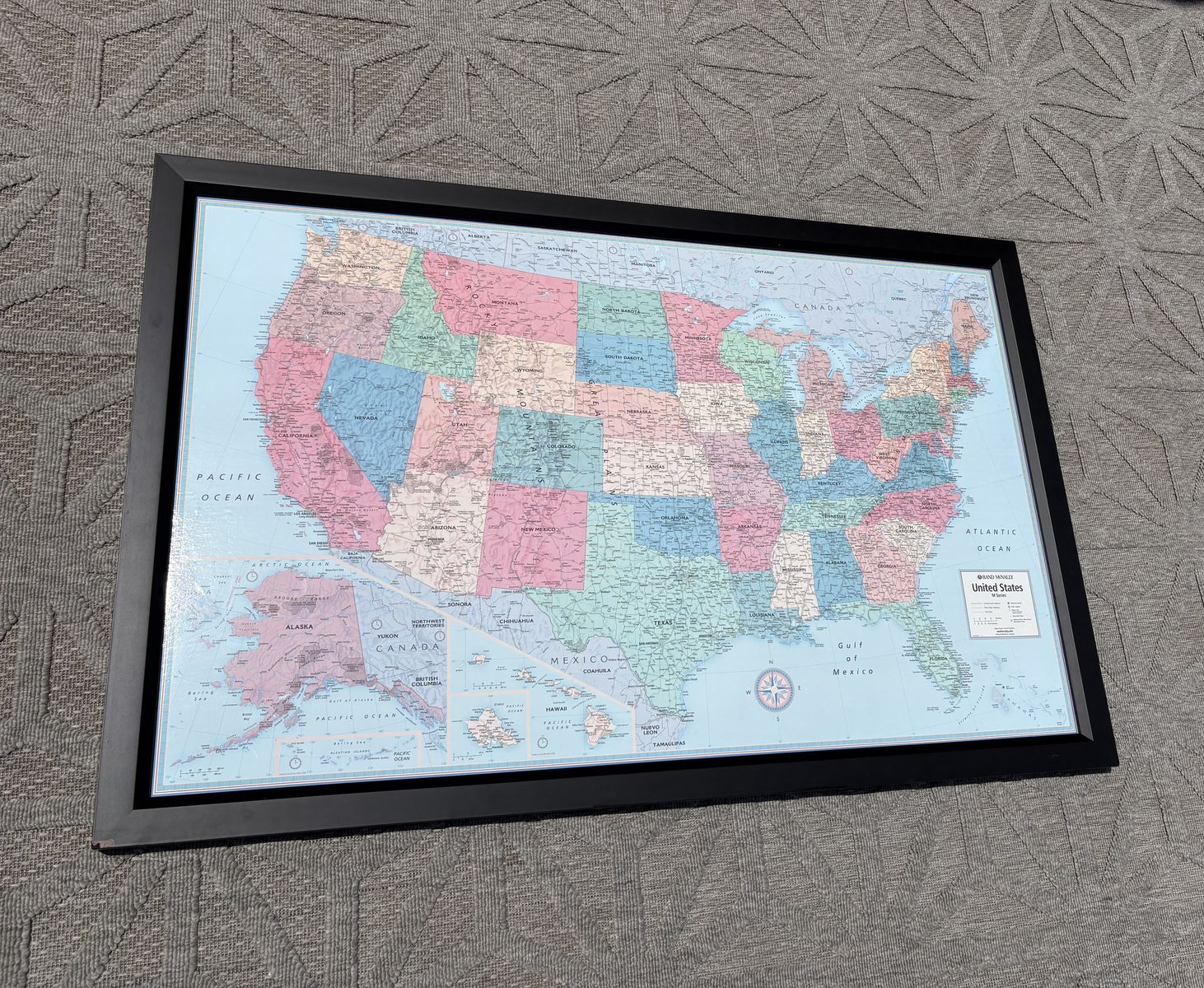Black Framed Map of the USA $30 cash/venmo in Draper