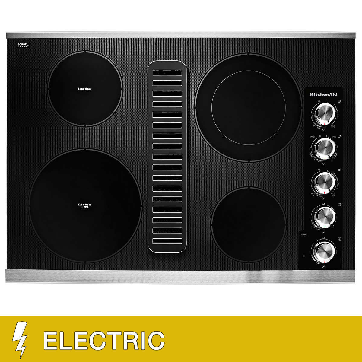 KitchenAid KCED600GSS 30in Electric Downdraft Radiant Heat Cooktop 1356443 #96540