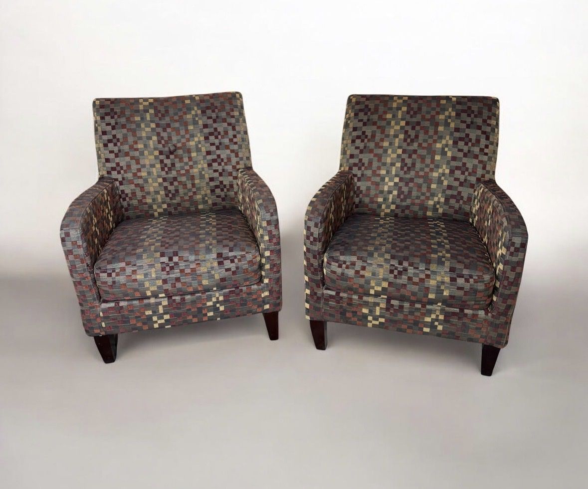 Chairs two tight back, rounded arms