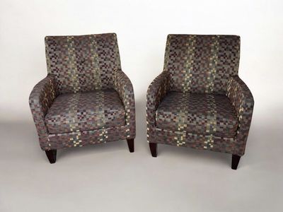 Chairs two tight back, rounded arms