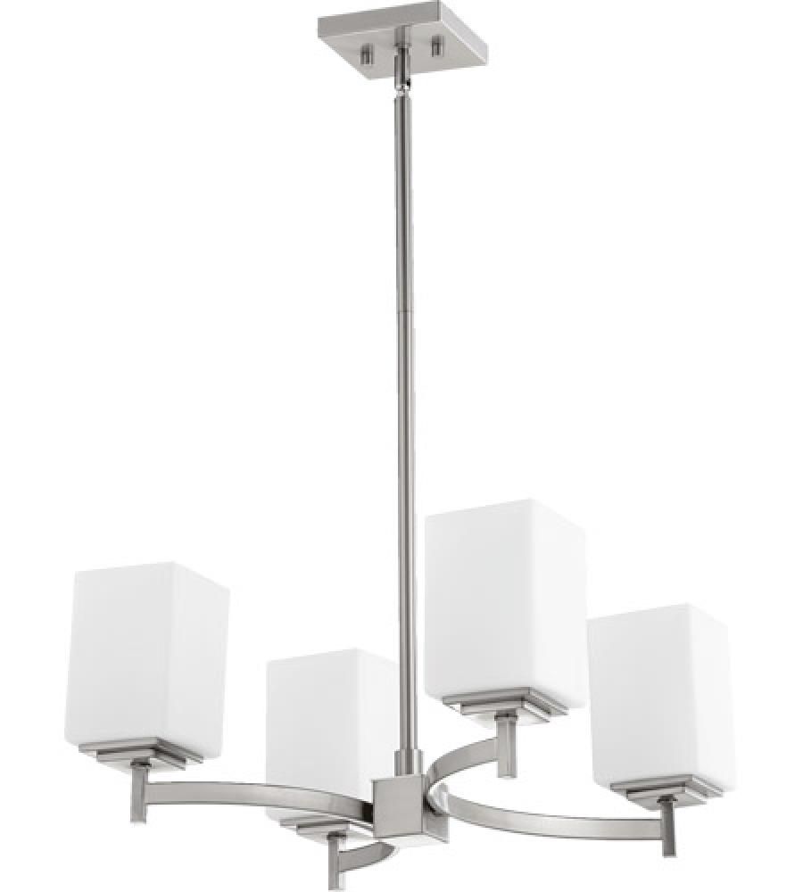 Transitional 4 Light Chandelier Satin Nickel Finish