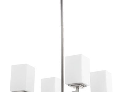 Transitional 4 Light Chandelier Satin Nickel Finish