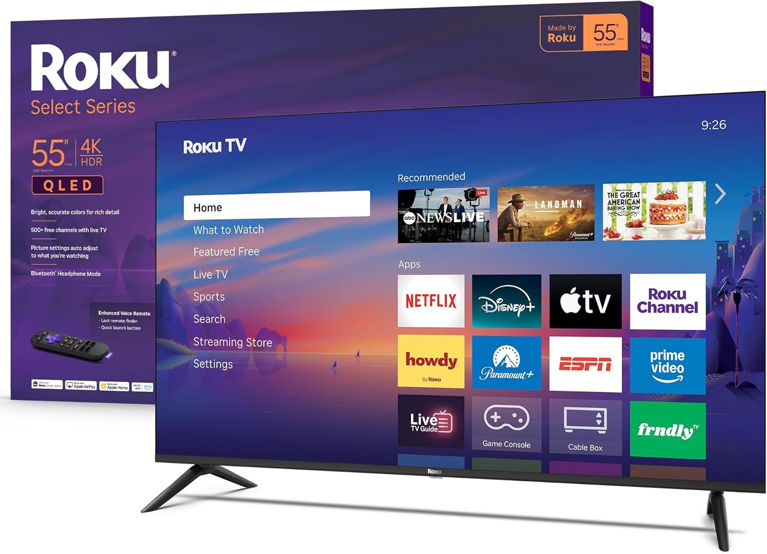 Roku 55R4C5 55 inch Class Select Series 4K LED Smart TV with remote