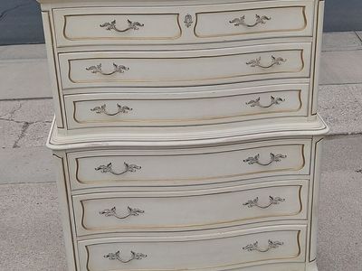 Dixie French Provincial Tallboy Dresser 6 Drawer