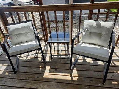 2 Patio Rocking Chairs & table