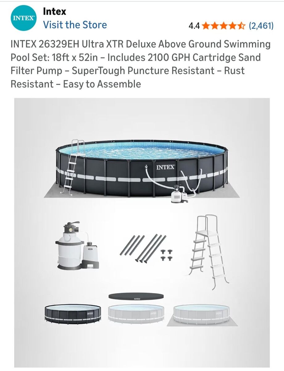 18 foot above ground Intex pool salt water pool.