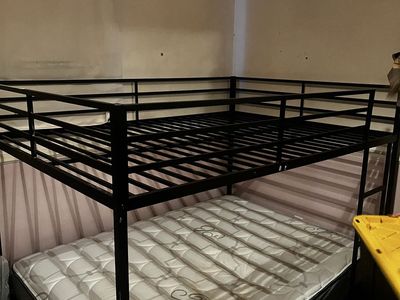 Black Metal Loft Bed Frame / Bunk Bed