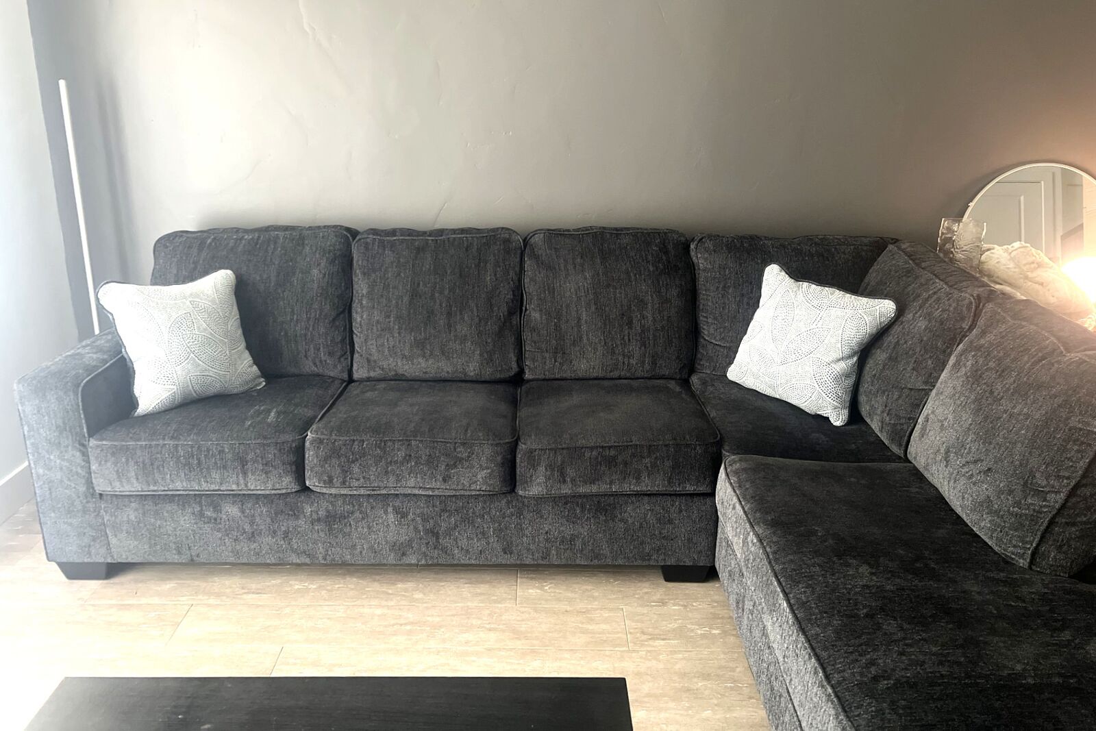 Gray Couch & Chaise Like New