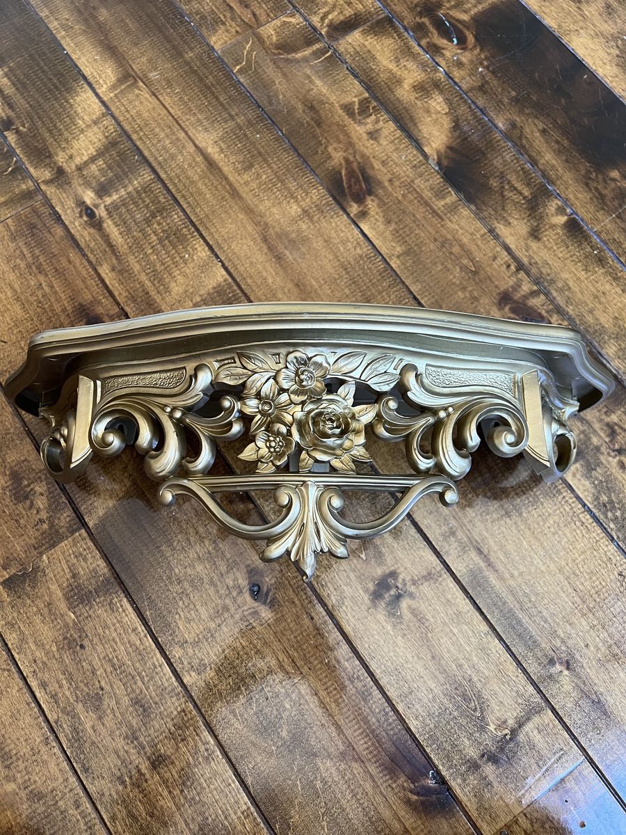 Vintage 1965 Syroco Shelf - Gold