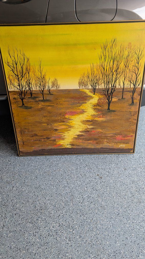 Antique Oil on Canvas Painting Art