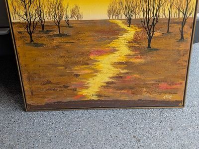 Antique Oil on Canvas Painting Art