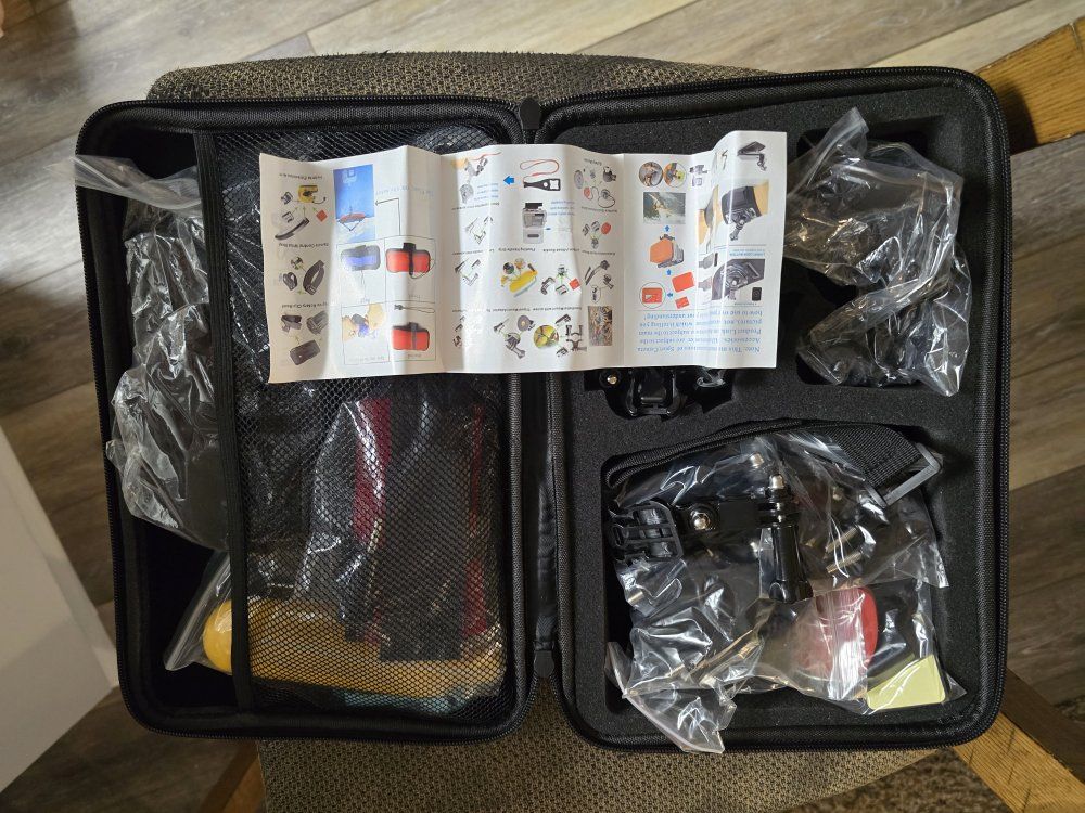 GoPro camera sports Accessory Kit & Carrying Case - Mounts, Floaty, Head Strap, Chest Harness, Handlebar Mount