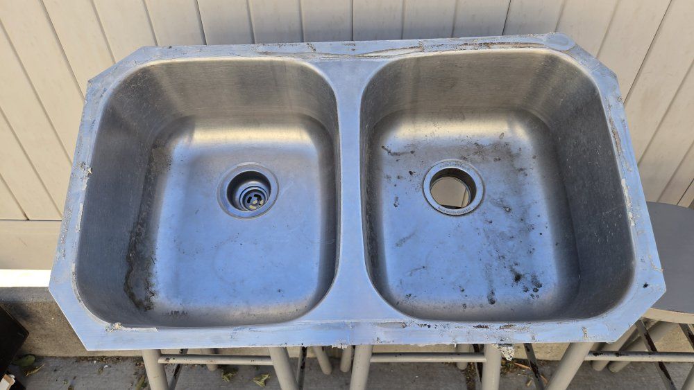 FREE Stainless Steel Double Basin Kitchen Sink - Approx. 32 inches wide