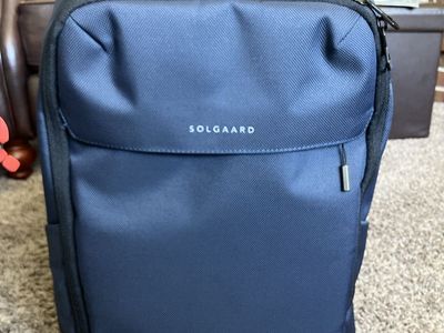 SOLGAARD Carry-on Closet Lite Backpack - Navy Blue, Sustainable Travel Bag with Built-in Shelves