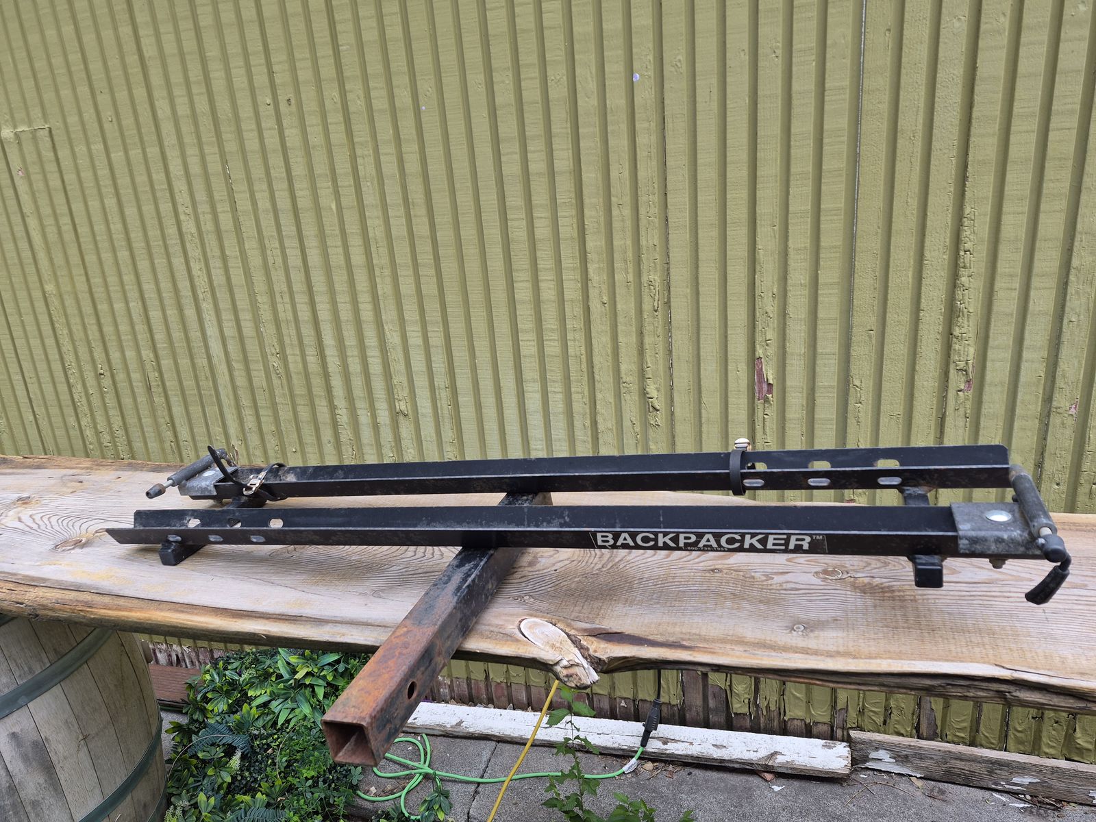 Backpacker bike rack.