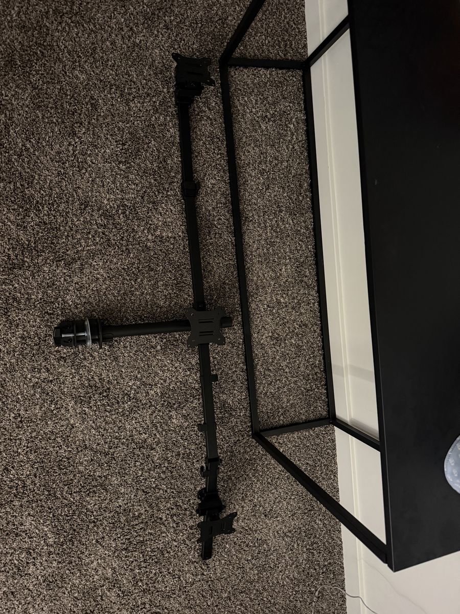 Triple monitor Desk Mount Stand Black with Adjustable Arm for Screens up to 32 inches