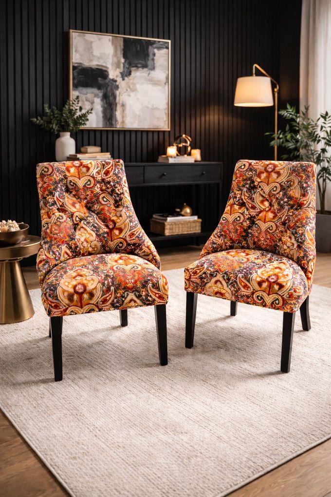 World Market Upholstered Accent Chairs set Of 2