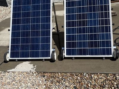 Portable Solar Panel on Wheeled Cart Frame