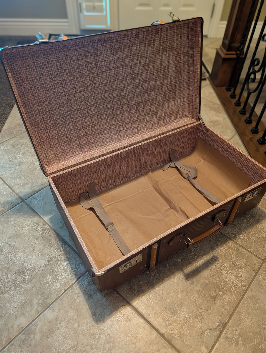 Vintage suitcase with lots of memories