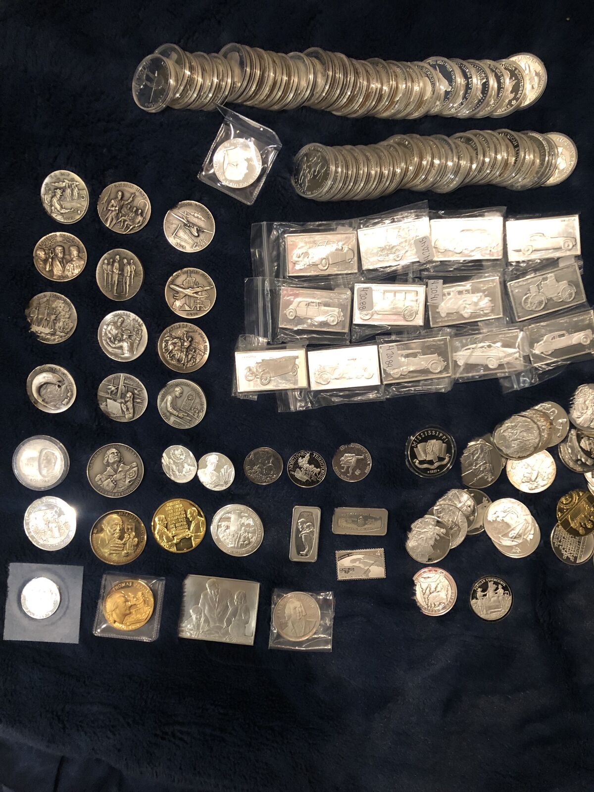 Lot of Sterling Silver Medallions, Rounds, and Bars