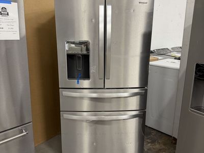 NEW WHIRLPOOL 26 C FT 4 DOOR STAINLESS FRENCH DOOR