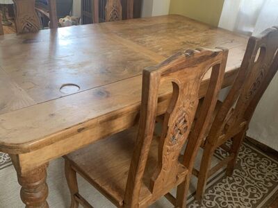 Beautiful Hand Made And Carved Wood Dining Table