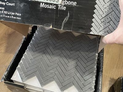 Jeffrey Court Basalt Herringbone Mosaic Tile