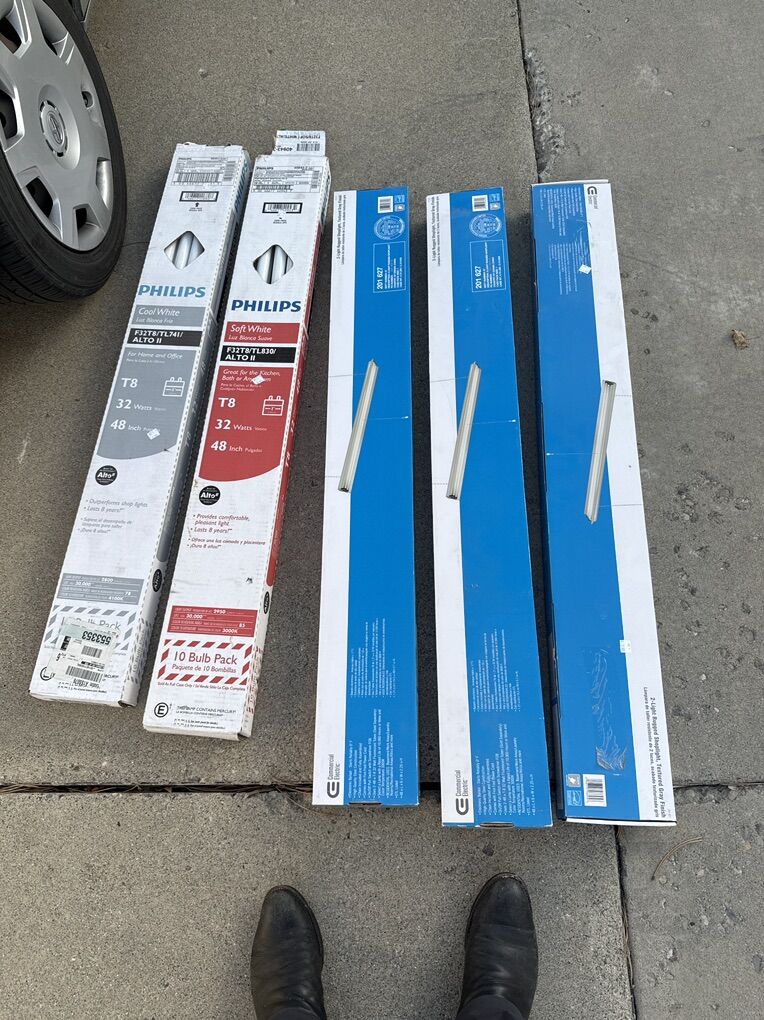 (3) Three 48 Inch Shop Lights