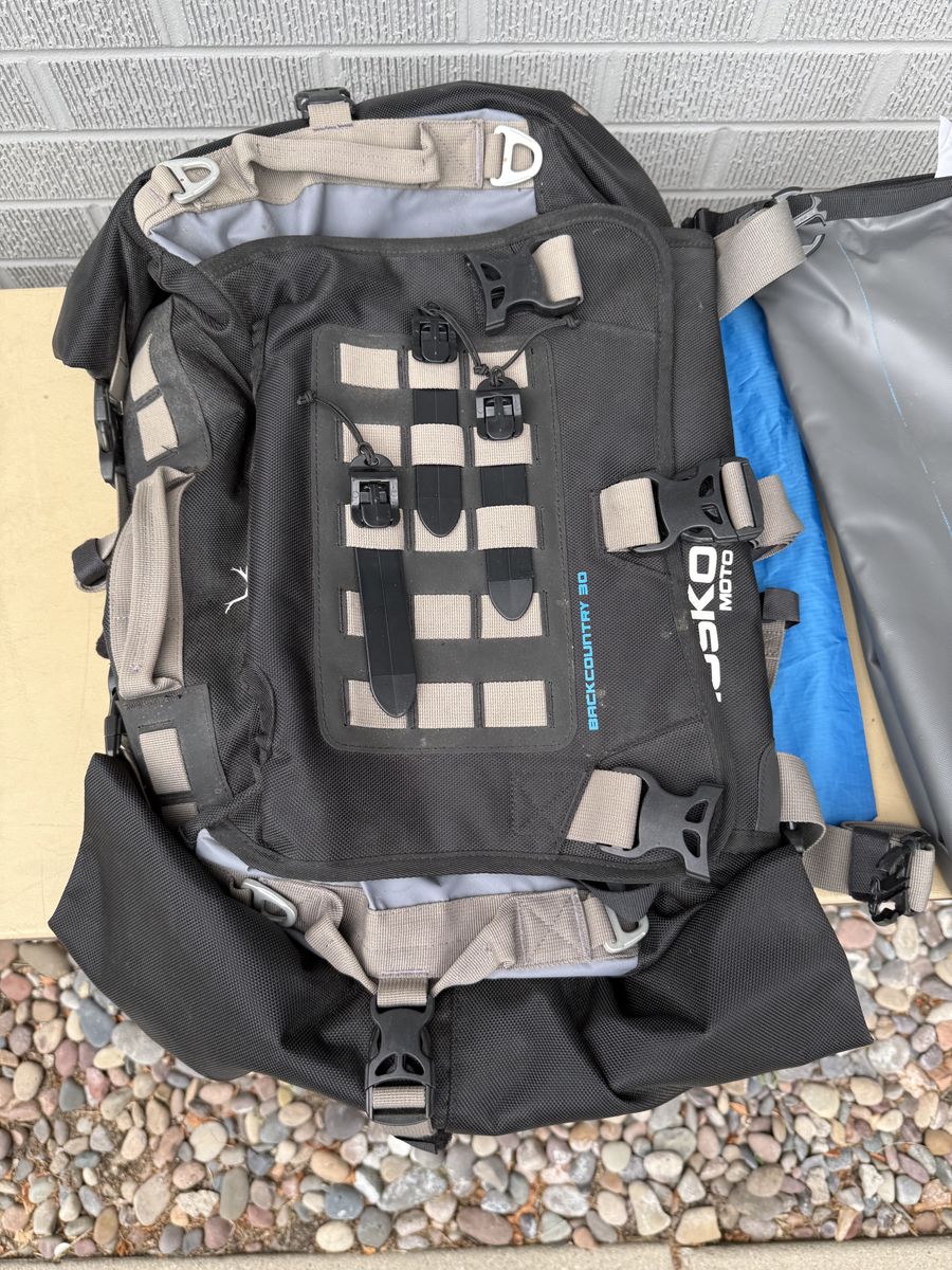 Mosko Moto Backcountry 30L Motorcycle Duffle Bag - Black/Grey, Used