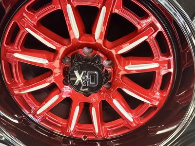 Brand new set XD Series by KMC Wheels, 20x10 Red-Milled Wheel, 18mm Offset,l
