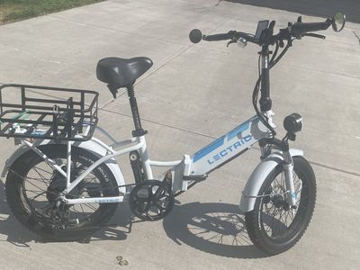 Lectric XP 3.0 White Folding E-Bike with Rear Basket - Electric Bike