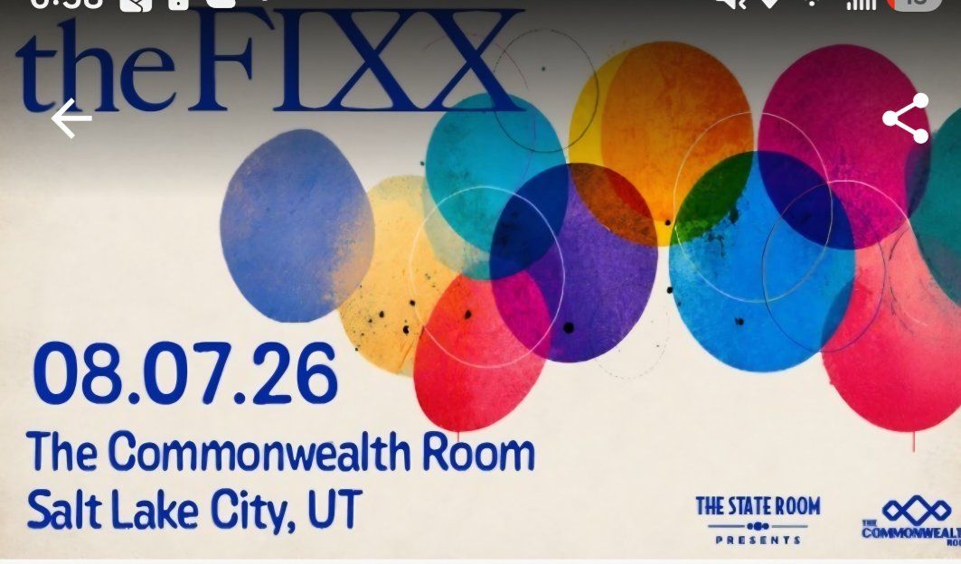 The Fixx Concert Tickets - The Commonwealth Room Salt Lake City UT