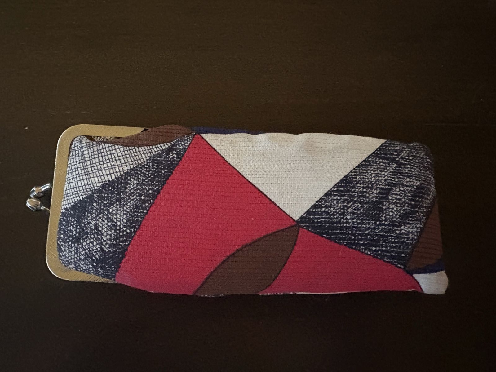 Vintage Patchwork Eyeglass Case w/ Metal Clasp