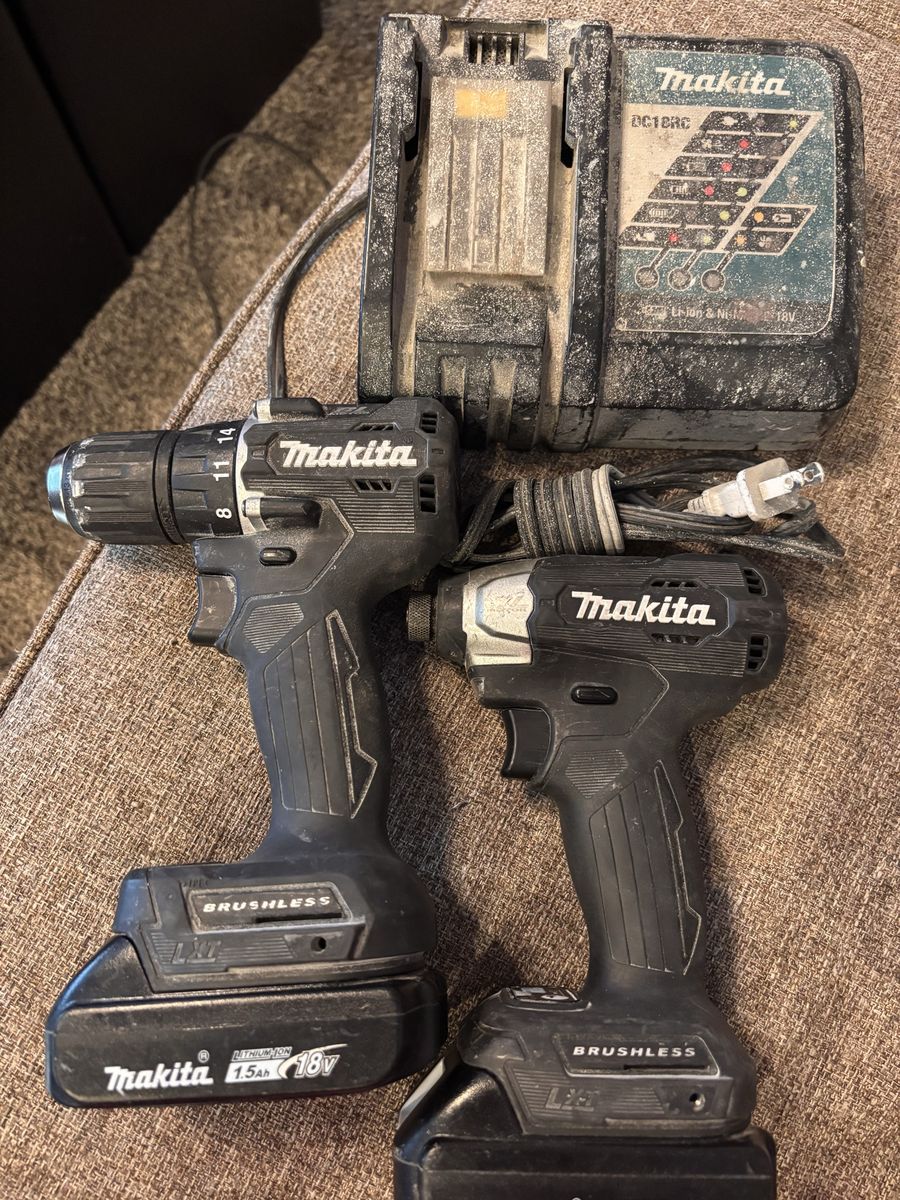 Makuta 18 Volt Tools W/ 2batts&chargEr Works Good