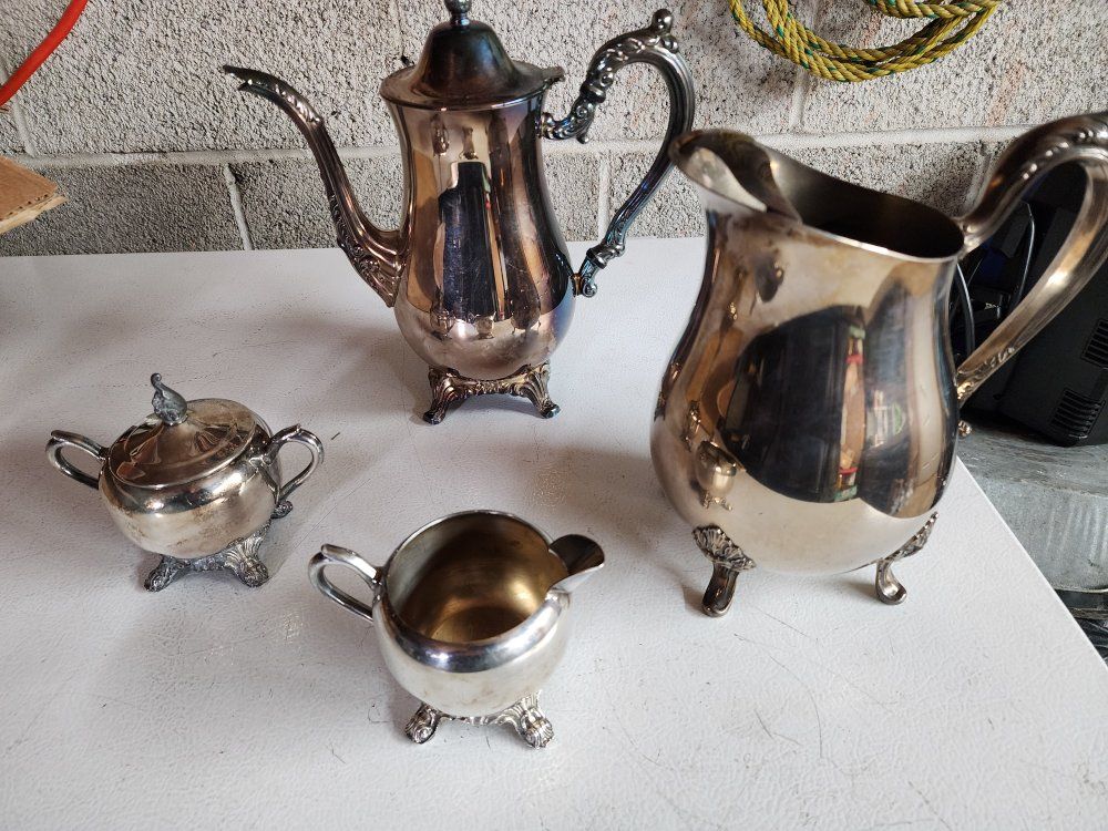 silverplate tea set 4 piece set